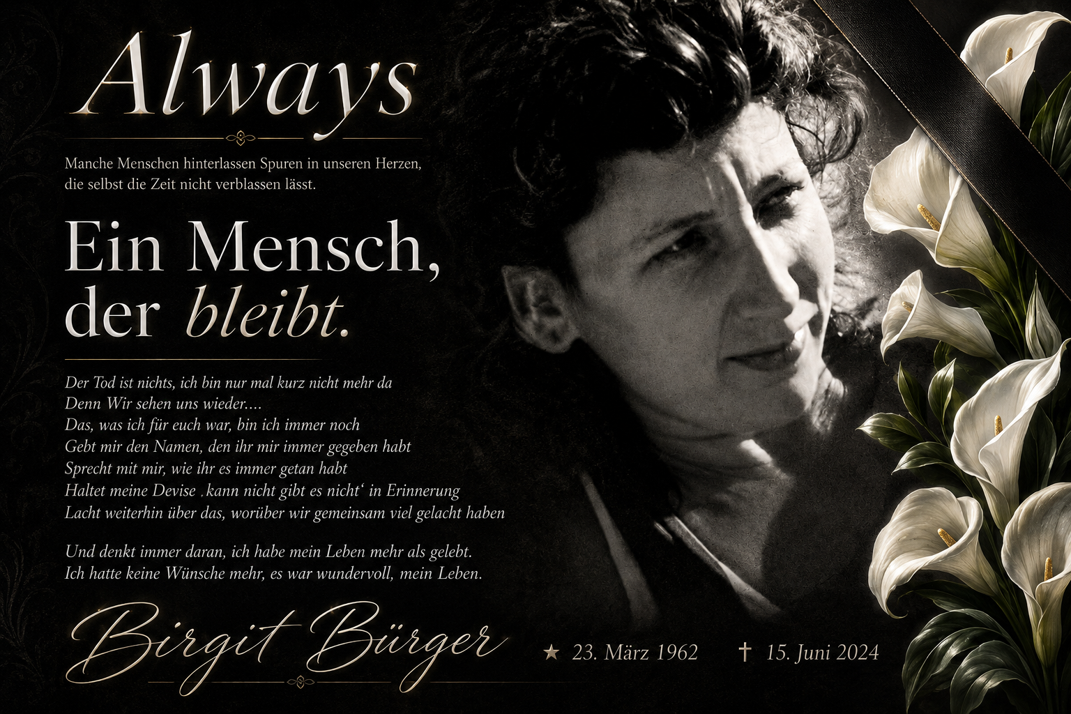 Gedenkbild für Birgit Bürger